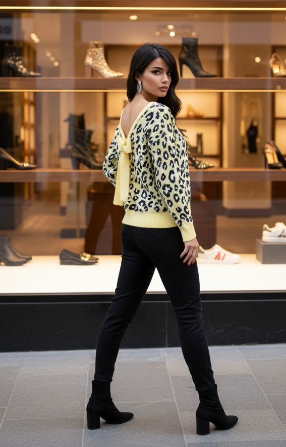 Pink leopard print jumper