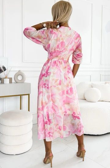 Eva Pink Floral Dress