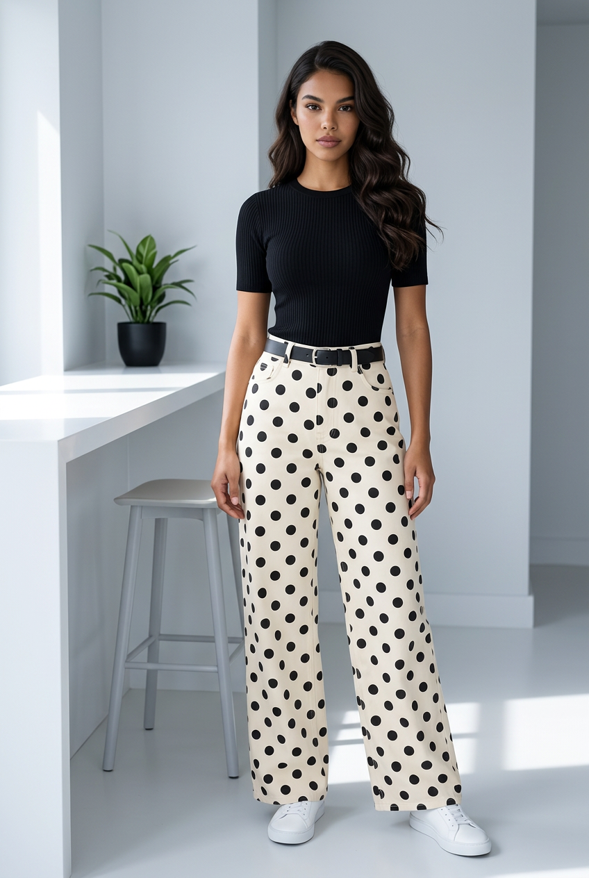 Rosie polka dot denim Jean