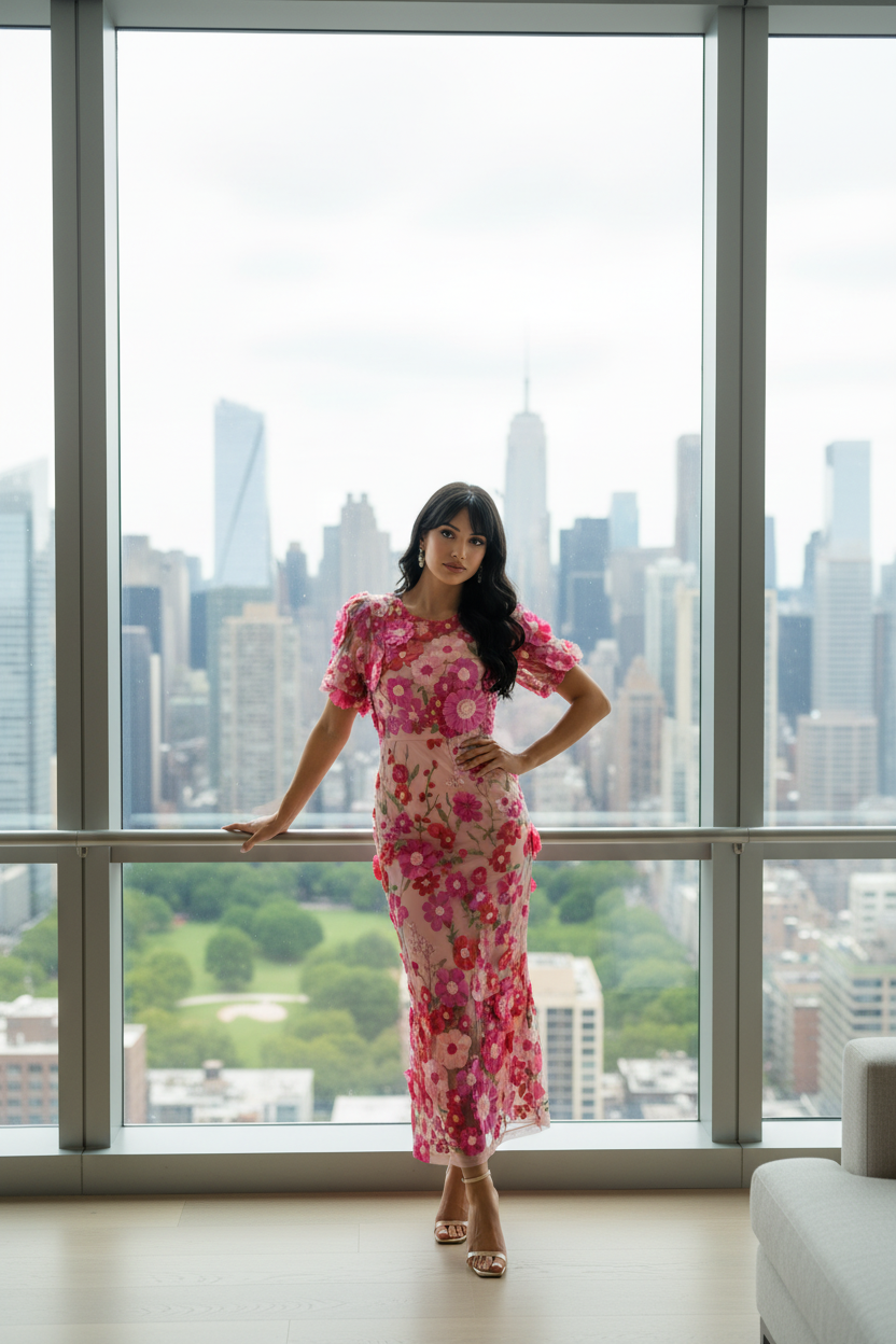 Pink Floral Dress – Eva Bella Maghera