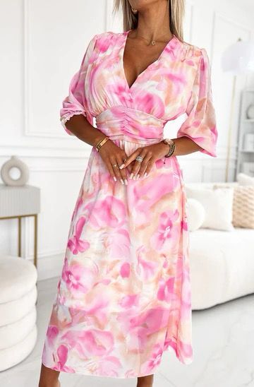 Eva Pink Floral Dress